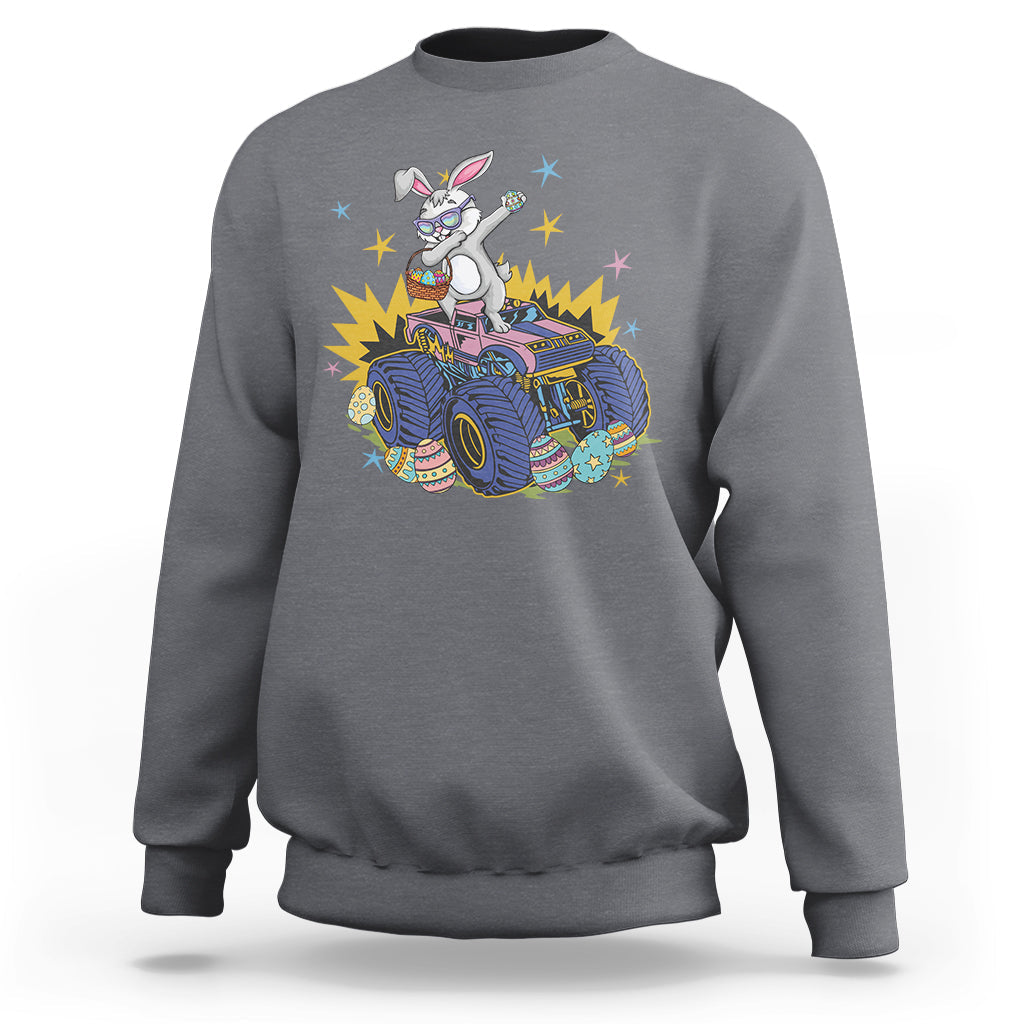 Dabbing Bunny Happy Easter Monster Truck Lovers Sweatshirt - Wonder Print Shop