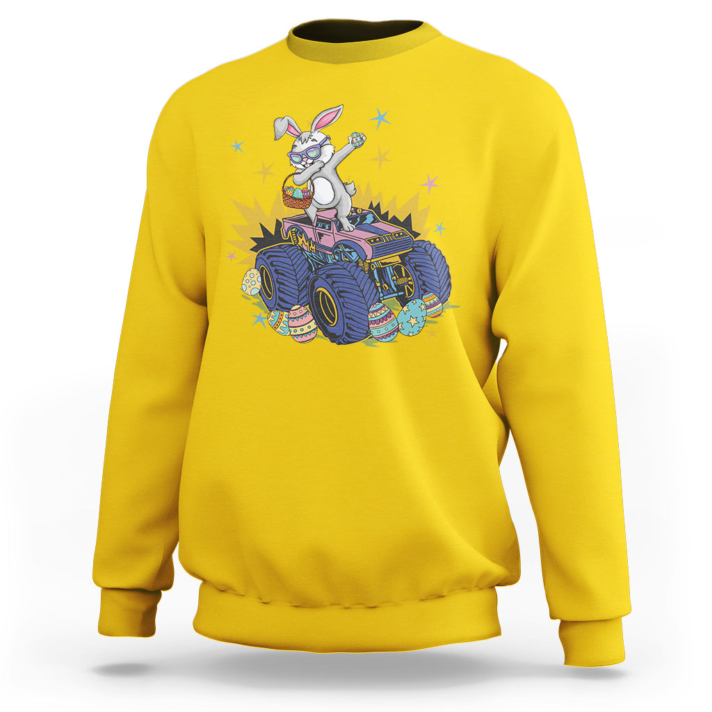 Dabbing Bunny Happy Easter Monster Truck Lovers Sweatshirt - Wonder Print Shop
