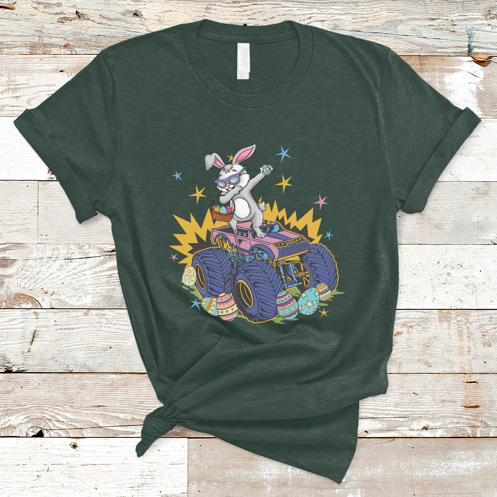Dabbing Bunny Happy Easter Monster Truck Lovers T-Shirt - Wonder Print Shop