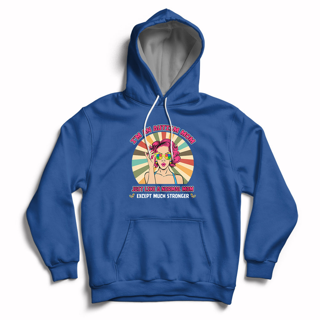 Cool Autism Mom Much Stronger Support Autism Autistic Kids Hoodie - Wonder Print Shop