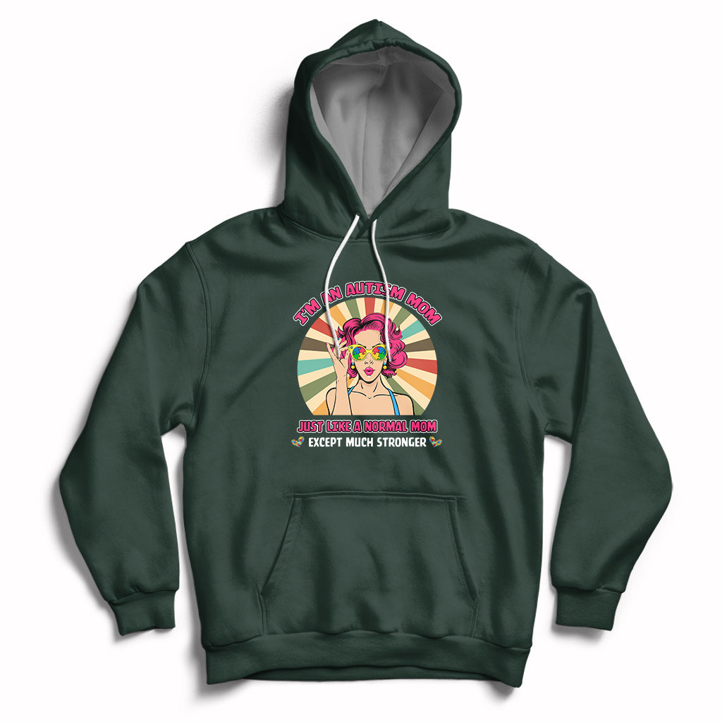 Cool Autism Mom Much Stronger Support Autism Autistic Kids Hoodie - Wonder Print Shop