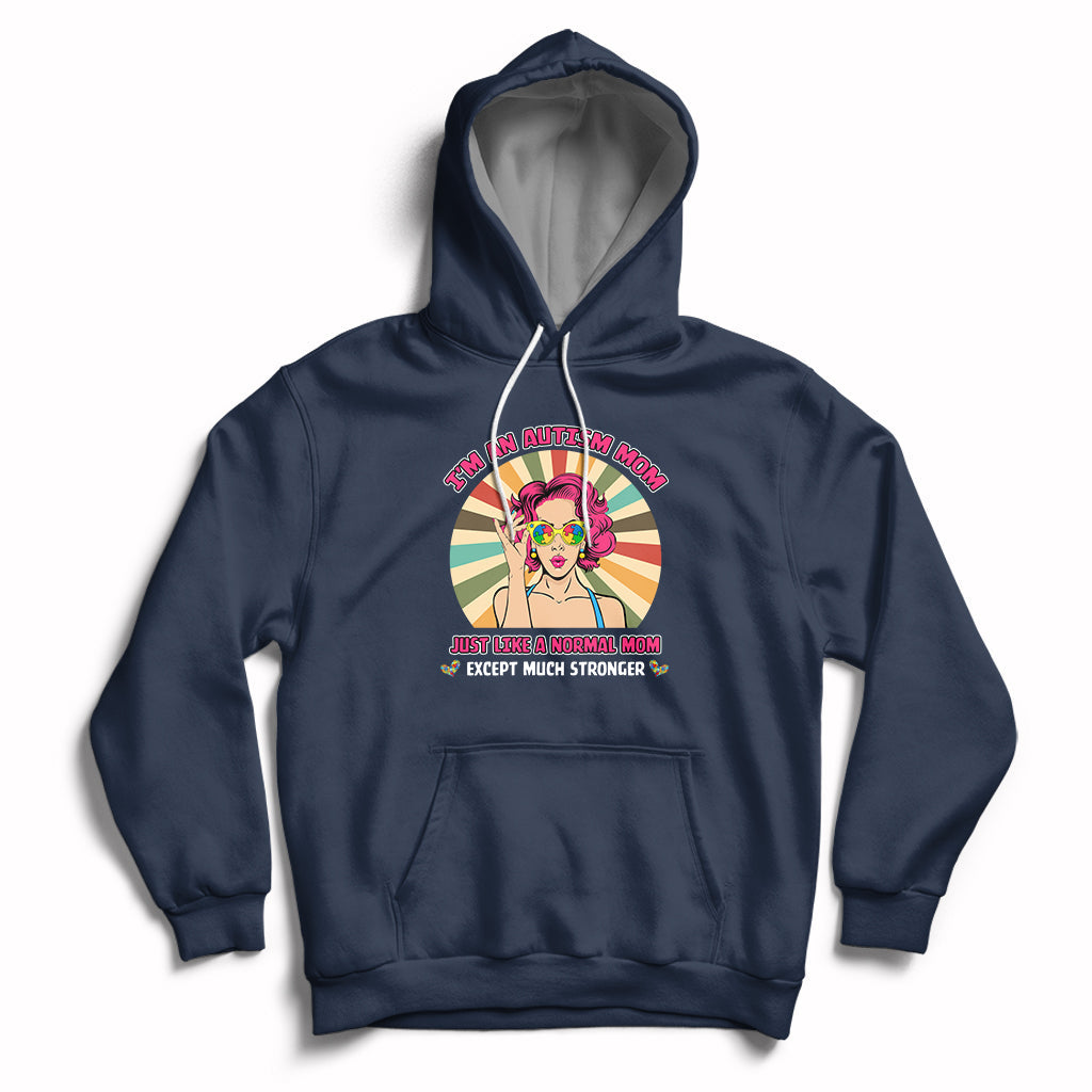 Cool Autism Mom Much Stronger Support Autism Autistic Kids Hoodie - Wonder Print Shop