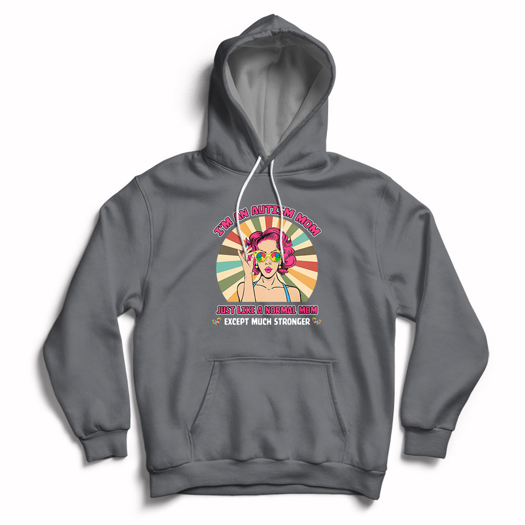 Cool Autism Mom Much Stronger Support Autism Autistic Kids Hoodie - Wonder Print Shop