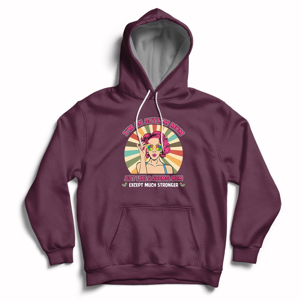 Cool Autism Mom Much Stronger Support Autism Autistic Kids Hoodie - Wonder Print Shop