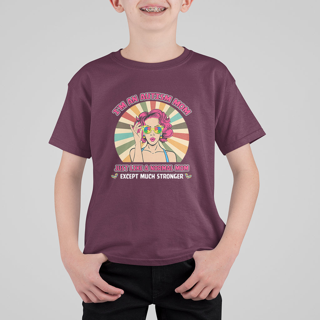 Cool Autism Mom Much Stronger Support Autism Autistic Kids Kid T-Shirt - Wonder Print Shop