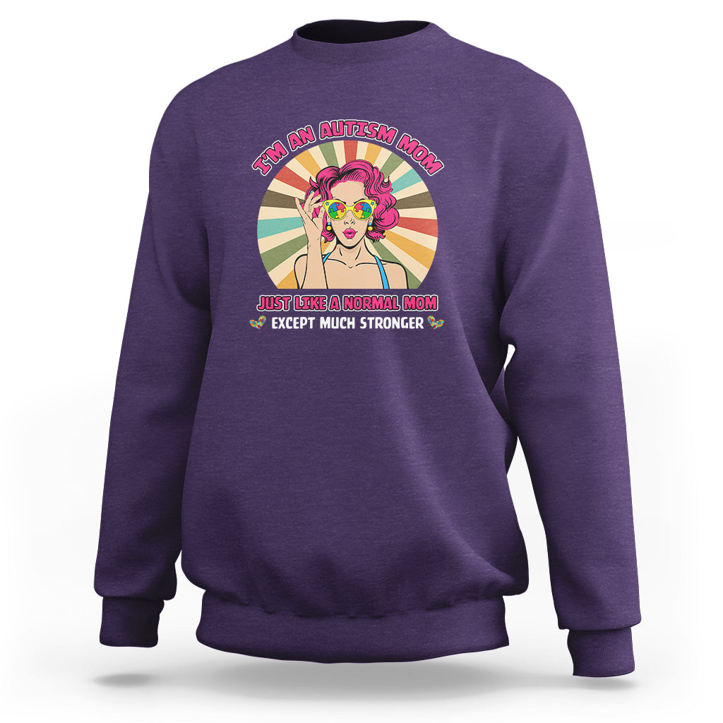 Cool Autism Mom Much Stronger Support Autism Autistic Kids Sweatshirt - Wonder Print Shop