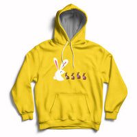 Cute Easter Bunny Eating Chocolate Happy Easter Egg Hunting Hoodie - Wonder Print Shop