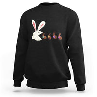 Cute Easter Bunny Eating Chocolate Happy Easter Egg Hunting Sweatshirt - Wonder Print Shop