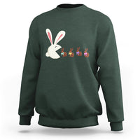 Cute Easter Bunny Eating Chocolate Happy Easter Egg Hunting Sweatshirt - Wonder Print Shop