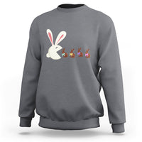 Cute Easter Bunny Eating Chocolate Happy Easter Egg Hunting Sweatshirt - Wonder Print Shop