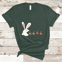 Cute Easter Bunny Eating Chocolate Happy Easter Egg Hunting T-Shirt - Wonder Print Shop