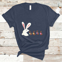 Cute Easter Bunny Eating Chocolate Happy Easter Egg Hunting T-Shirt - Wonder Print Shop