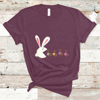 Cute Easter Bunny Eating Chocolate Happy Easter Egg Hunting T-Shirt - Wonder Print Shop