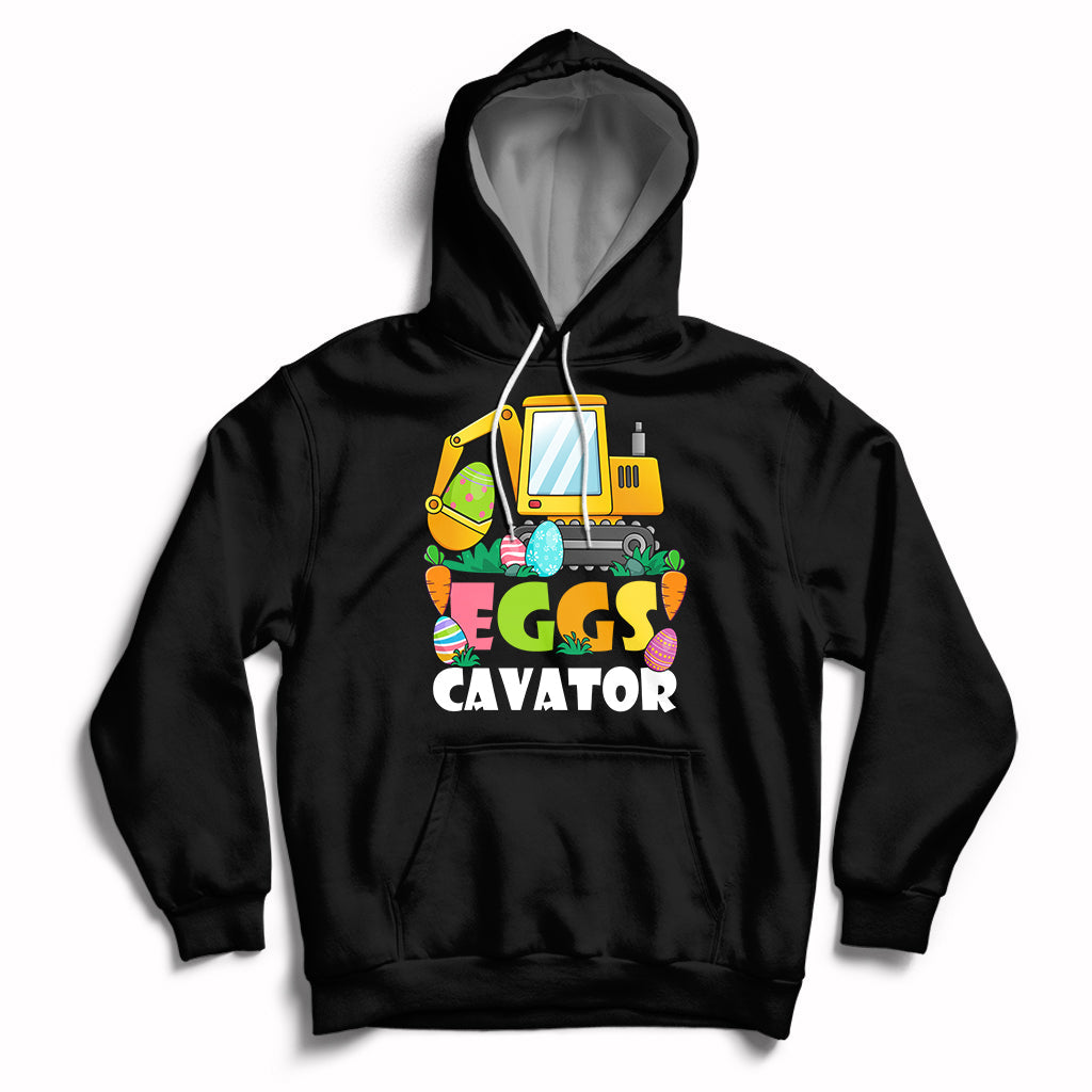 Construction Excavator Easter Day Egg Hunt for Boys Toddlers Hoodie - Wonder Print Shop