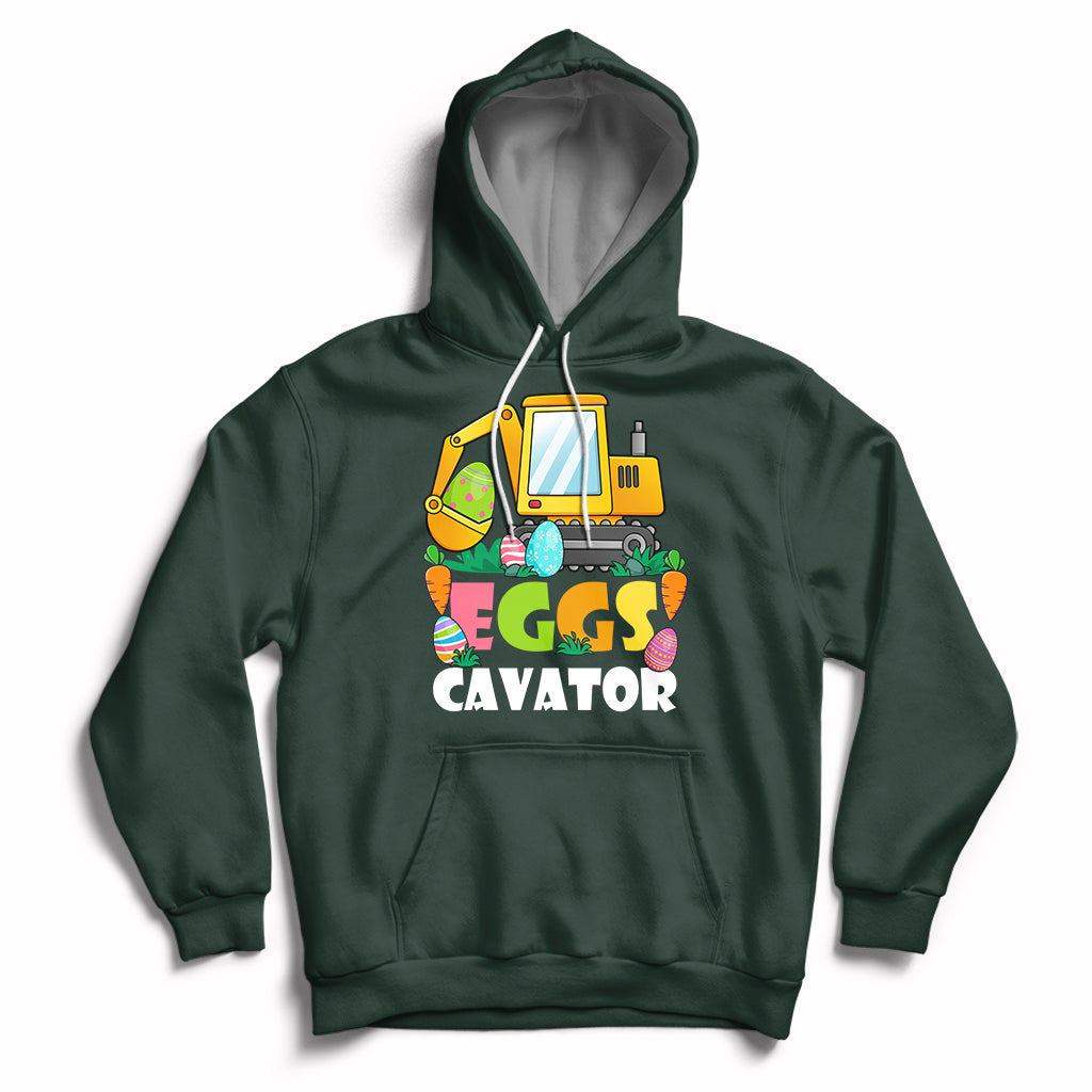 Construction Excavator Easter Day Egg Hunt for Boys Toddlers Hoodie - Wonder Print Shop