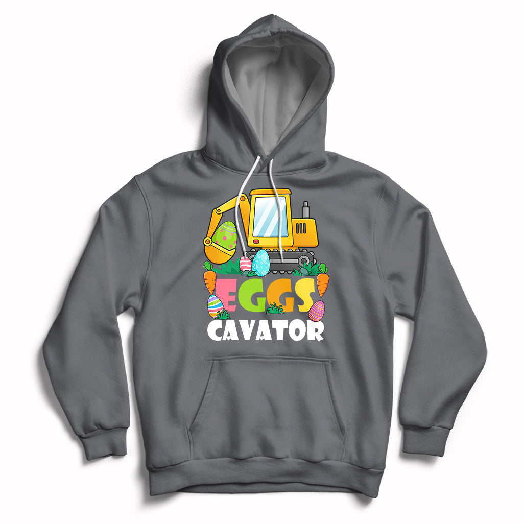 Construction Excavator Easter Day Egg Hunt for Boys Toddlers Hoodie - Wonder Print Shop