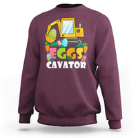 Construction Excavator Easter Day Egg Hunt for Boys Toddlers Sweatshirt - Wonder Print Shop