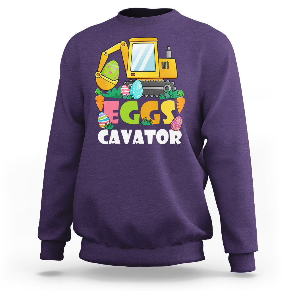 Construction Excavator Easter Day Egg Hunt for Boys Toddlers Sweatshirt - Wonder Print Shop