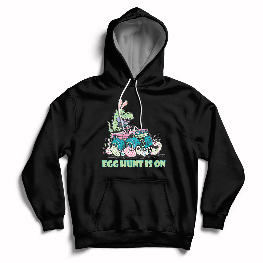 Egg Hunt Is On Funny Easter Dinosaur Bunny Boys Kid Toddler Hoodie - Wonder Print Shop