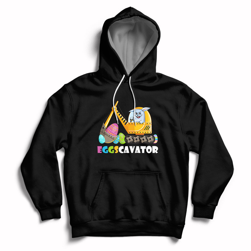 Easter Bunny Eggscavator Excavator Construction Egg Hunt Hoodie - Wonder Print Shop