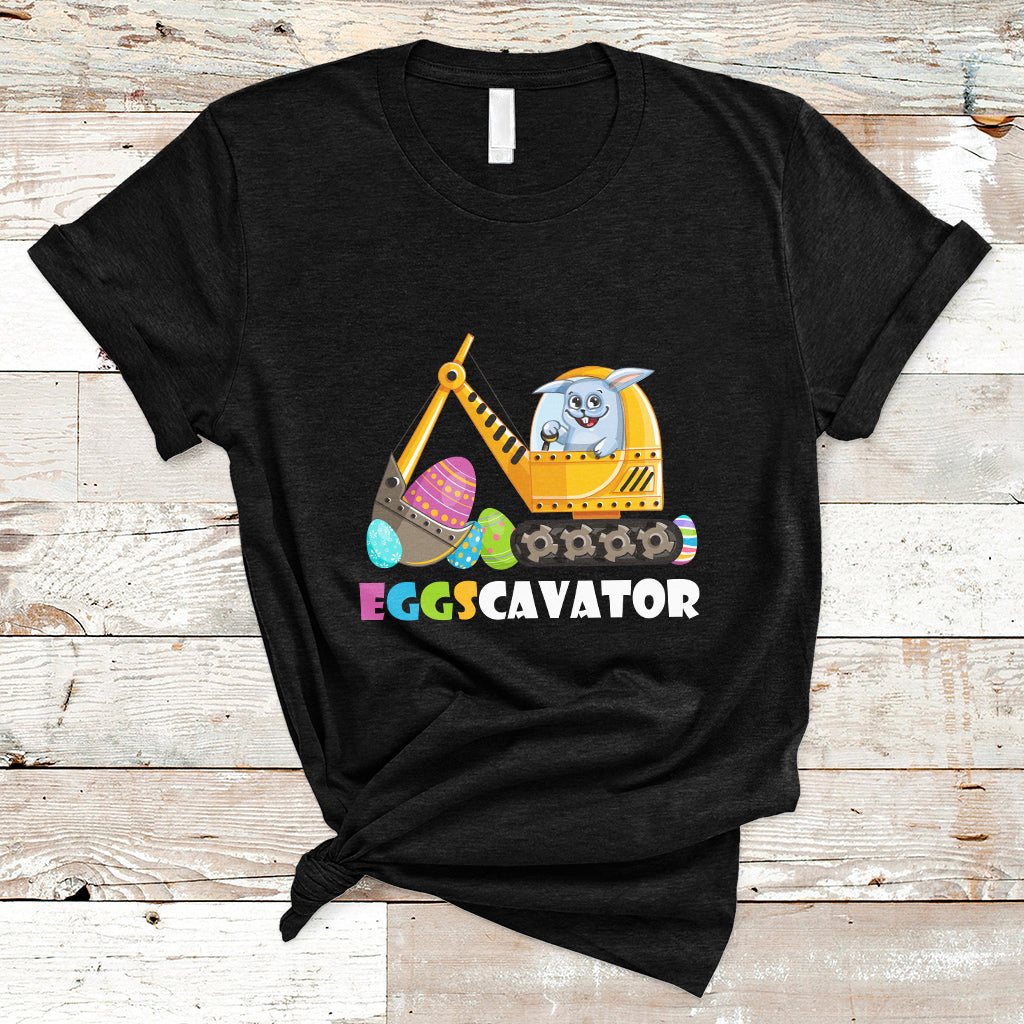 Easter Bunny Eggscavator Excavator Construction Egg Hunt T-Shirt - Wonder Print Shop