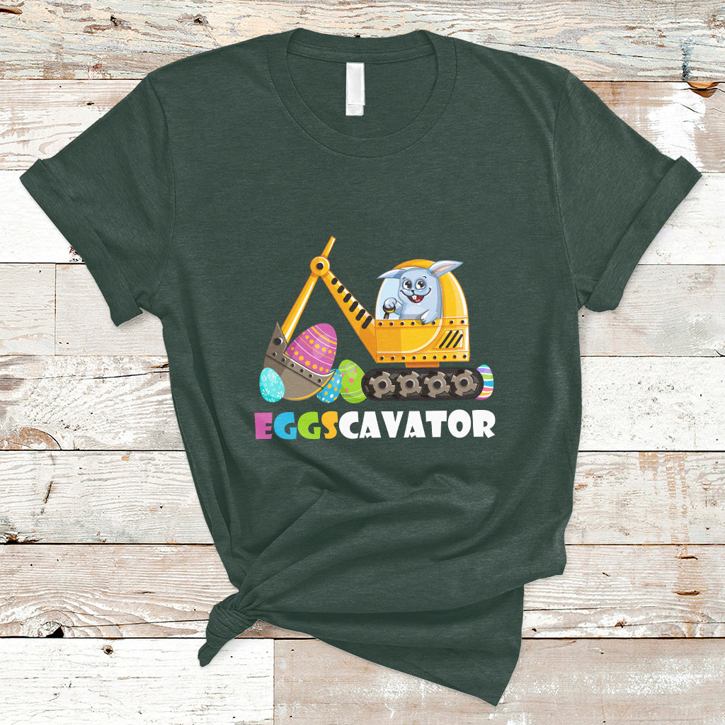 Easter Bunny Eggscavator Excavator Construction Egg Hunt T-Shirt - Wonder Print Shop