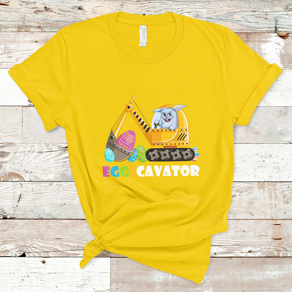 Easter Bunny Eggscavator Excavator Construction Egg Hunt T-Shirt - Wonder Print Shop