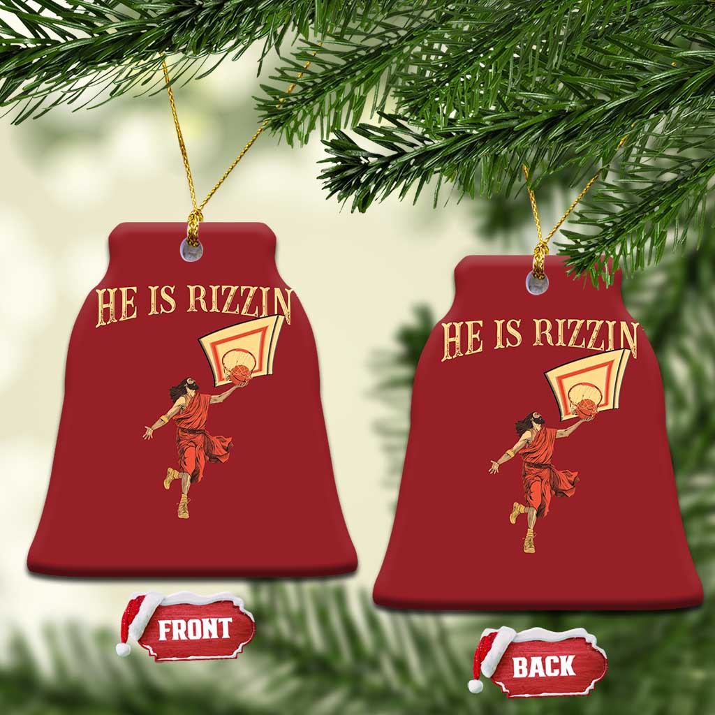Jesus Basketball Christmas Ornament He Is Rizzin' - Wonder Print Shop