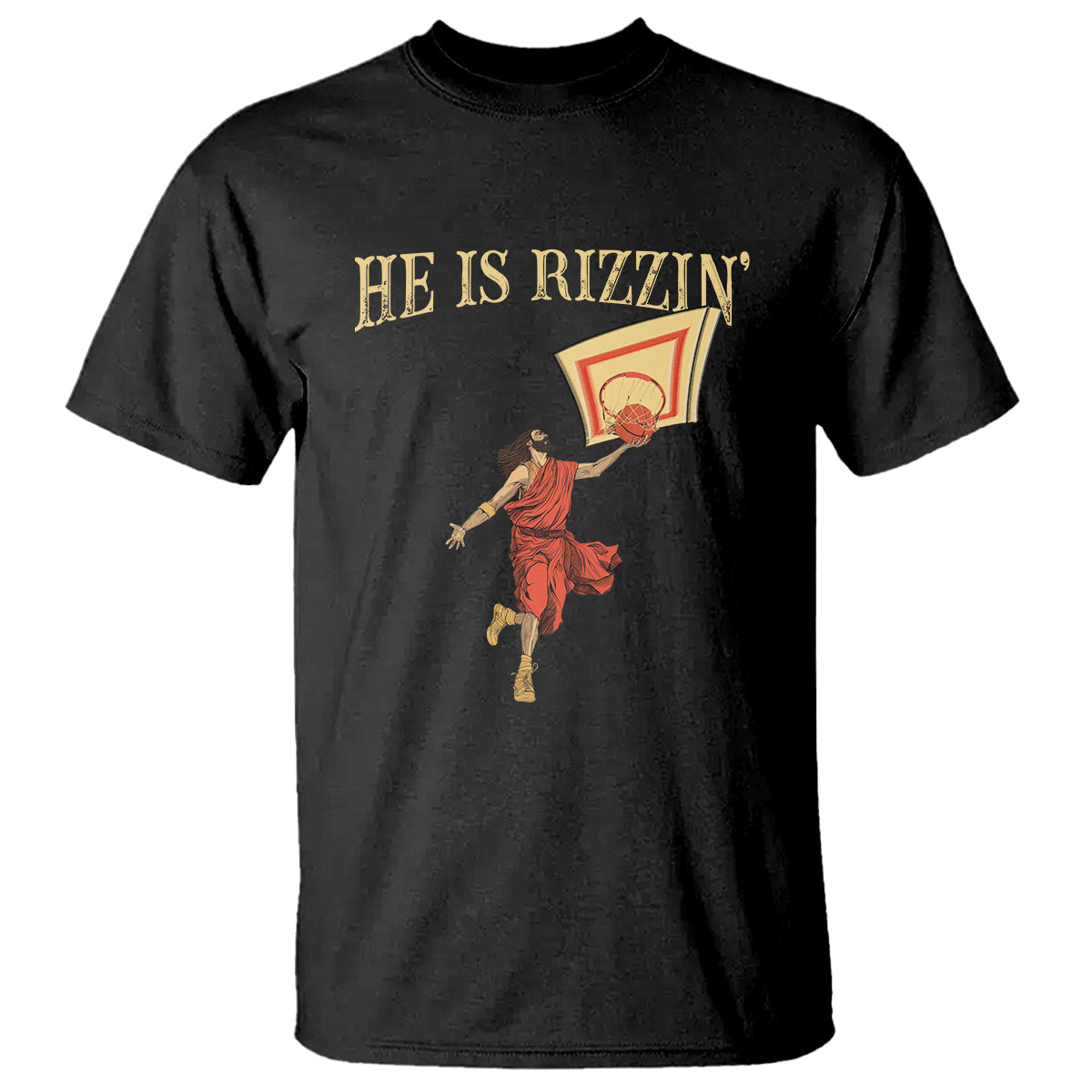 Jesus Basketball T Shirt He Is Rizzin' - Wonder Print Shop