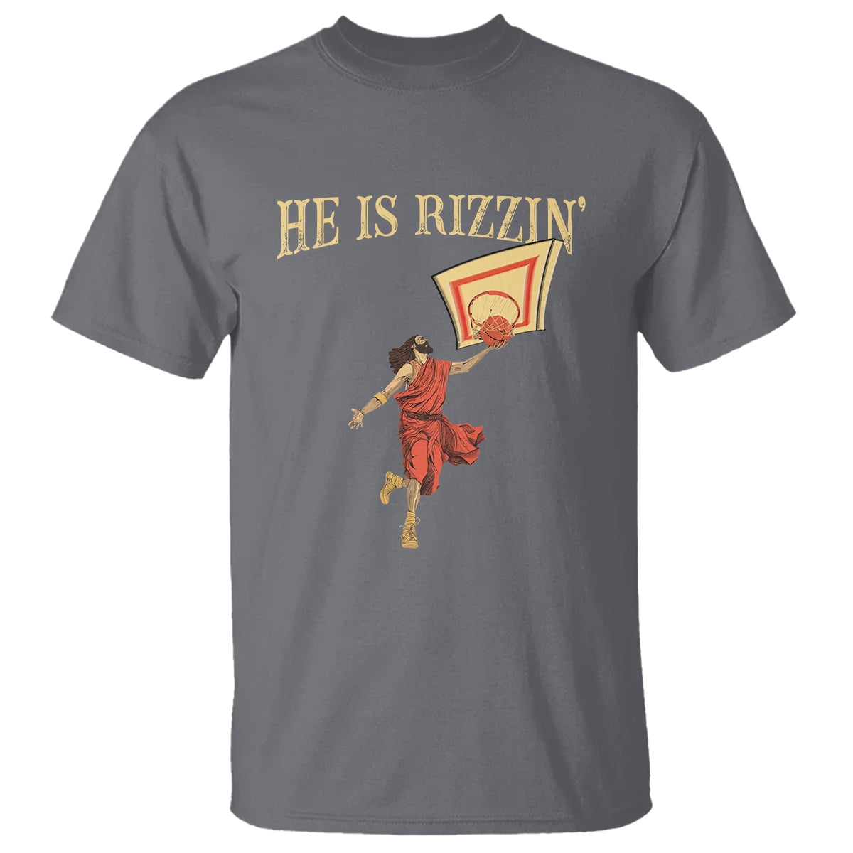 Jesus Basketball T Shirt He Is Rizzin' - Wonder Print Shop