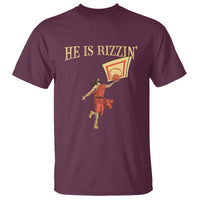 Jesus Basketball T Shirt He Is Rizzin' - Wonder Print Shop