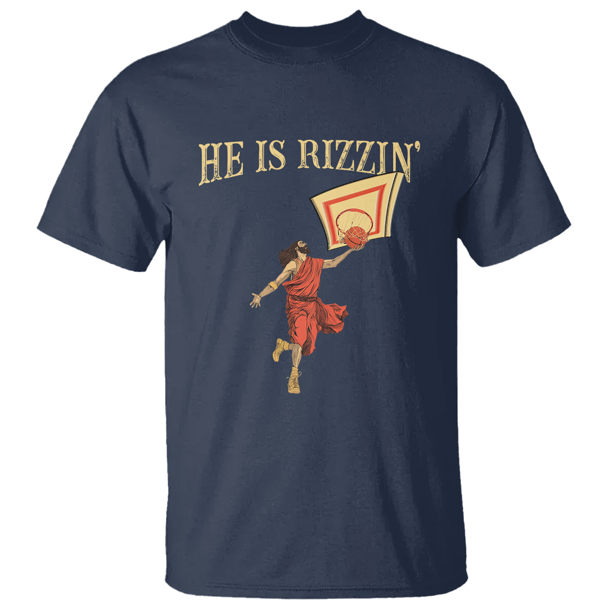 Jesus Basketball T Shirt He Is Rizzin' - Wonder Print Shop