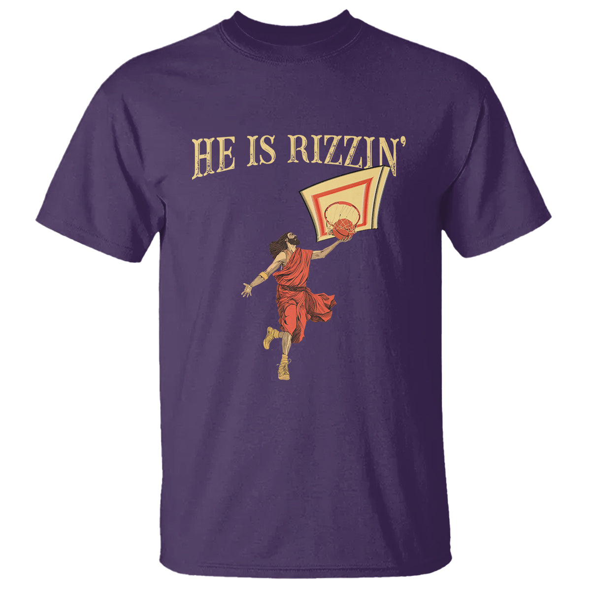 Jesus Basketball T Shirt He Is Rizzin' - Wonder Print Shop