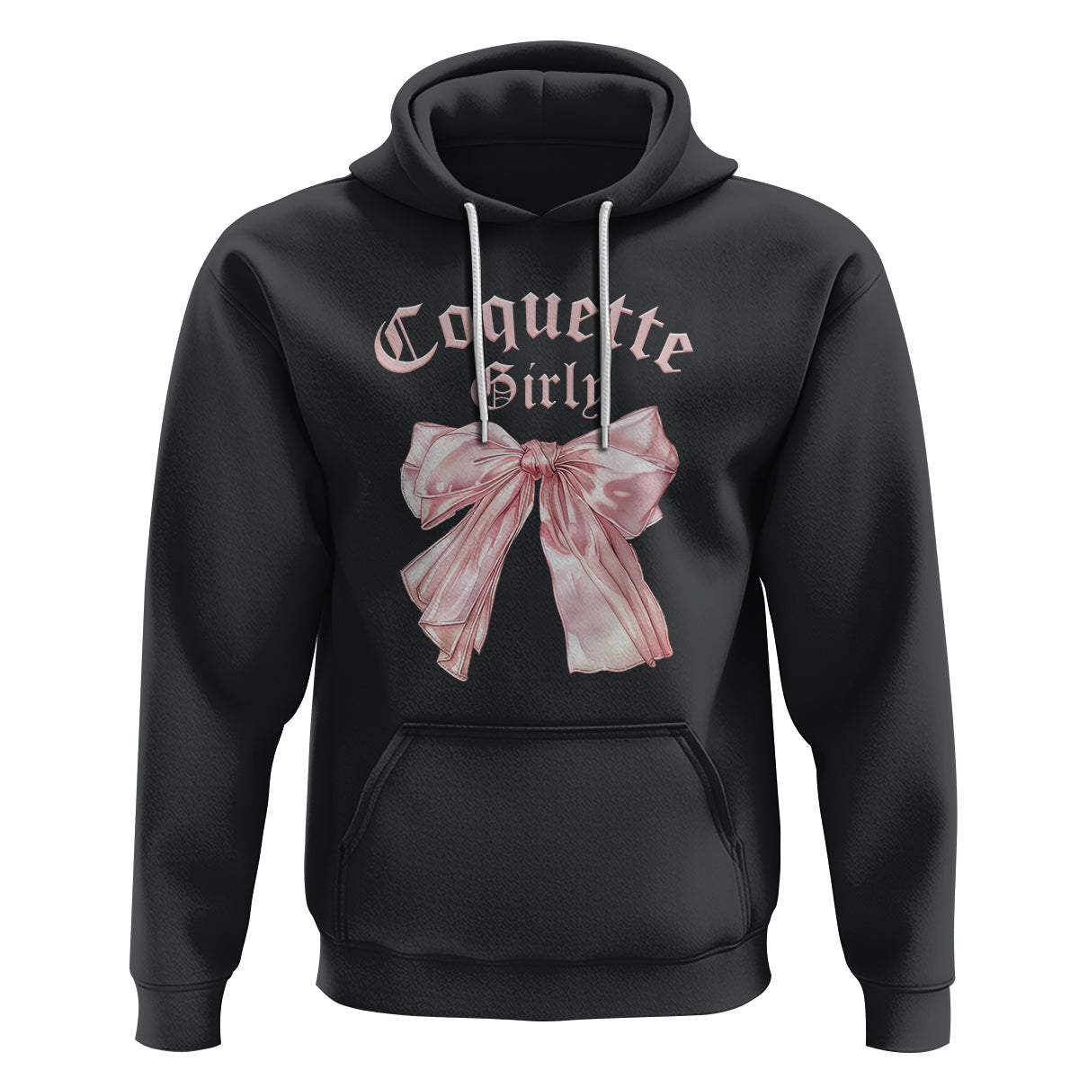 Coquette Girly Hoodie Pink Bow - Wonder Print Shop