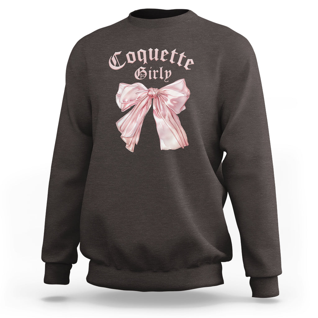 Coquette Girly Sweatshirt Pink Bow - Wonder Print Shop