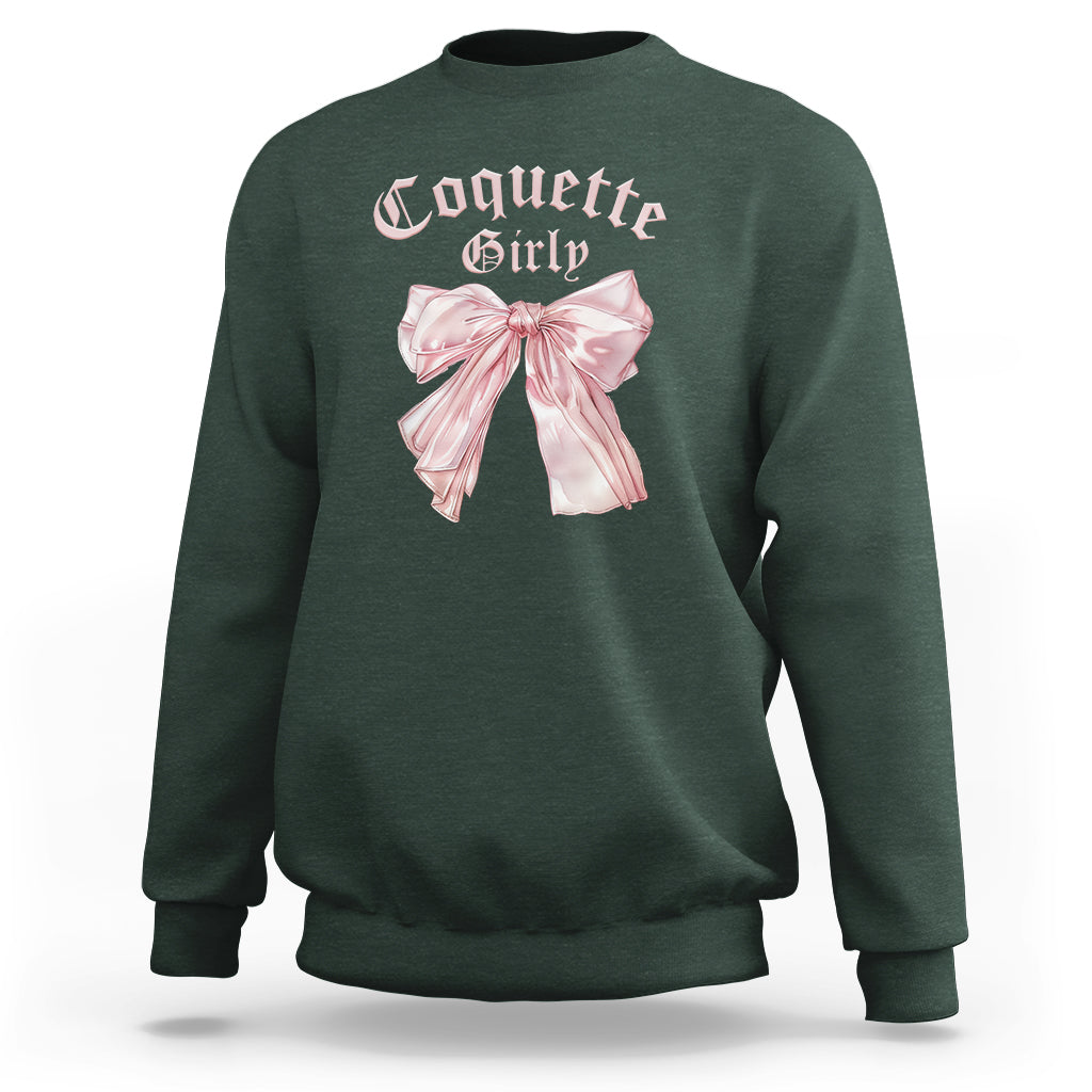 Coquette Girly Sweatshirt Pink Bow - Wonder Print Shop