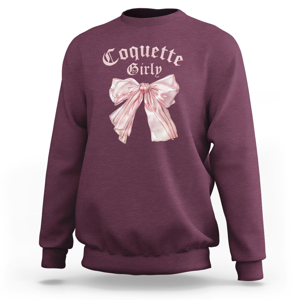 Coquette Girly Sweatshirt Pink Bow - Wonder Print Shop