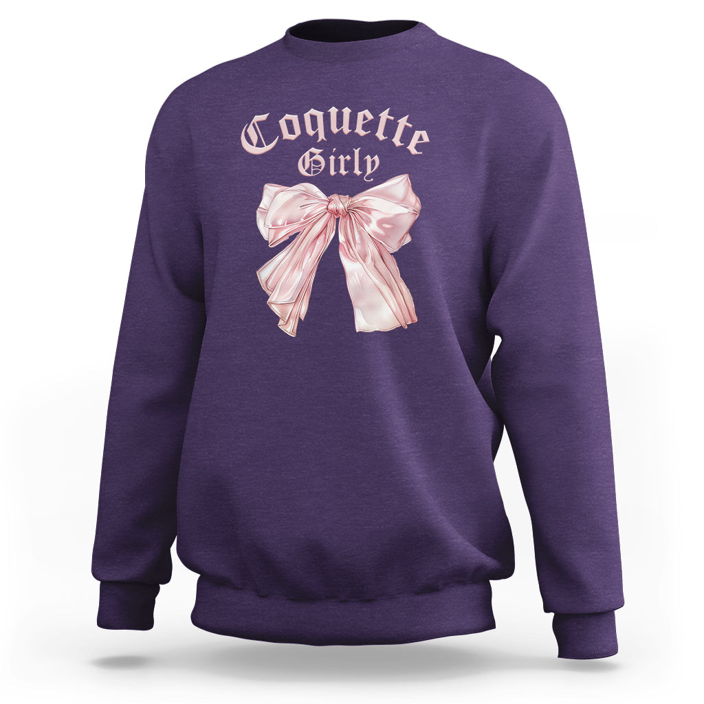 Coquette Girly Sweatshirt Pink Bow - Wonder Print Shop