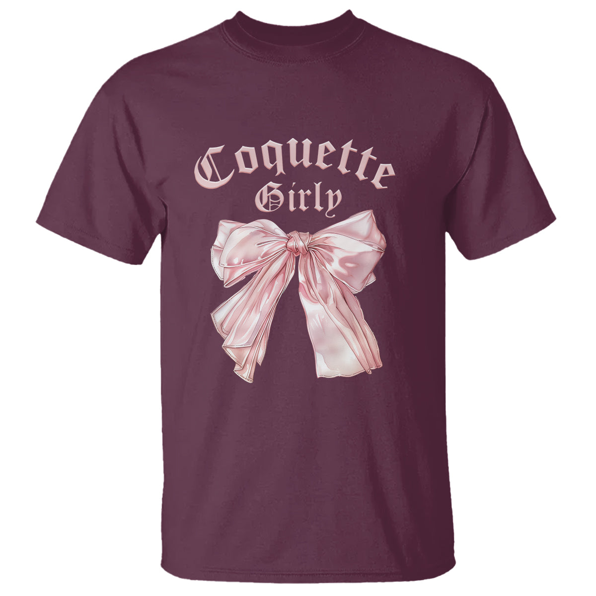 Coquette Girly T Shirt Pink Bow - Wonder Print Shop