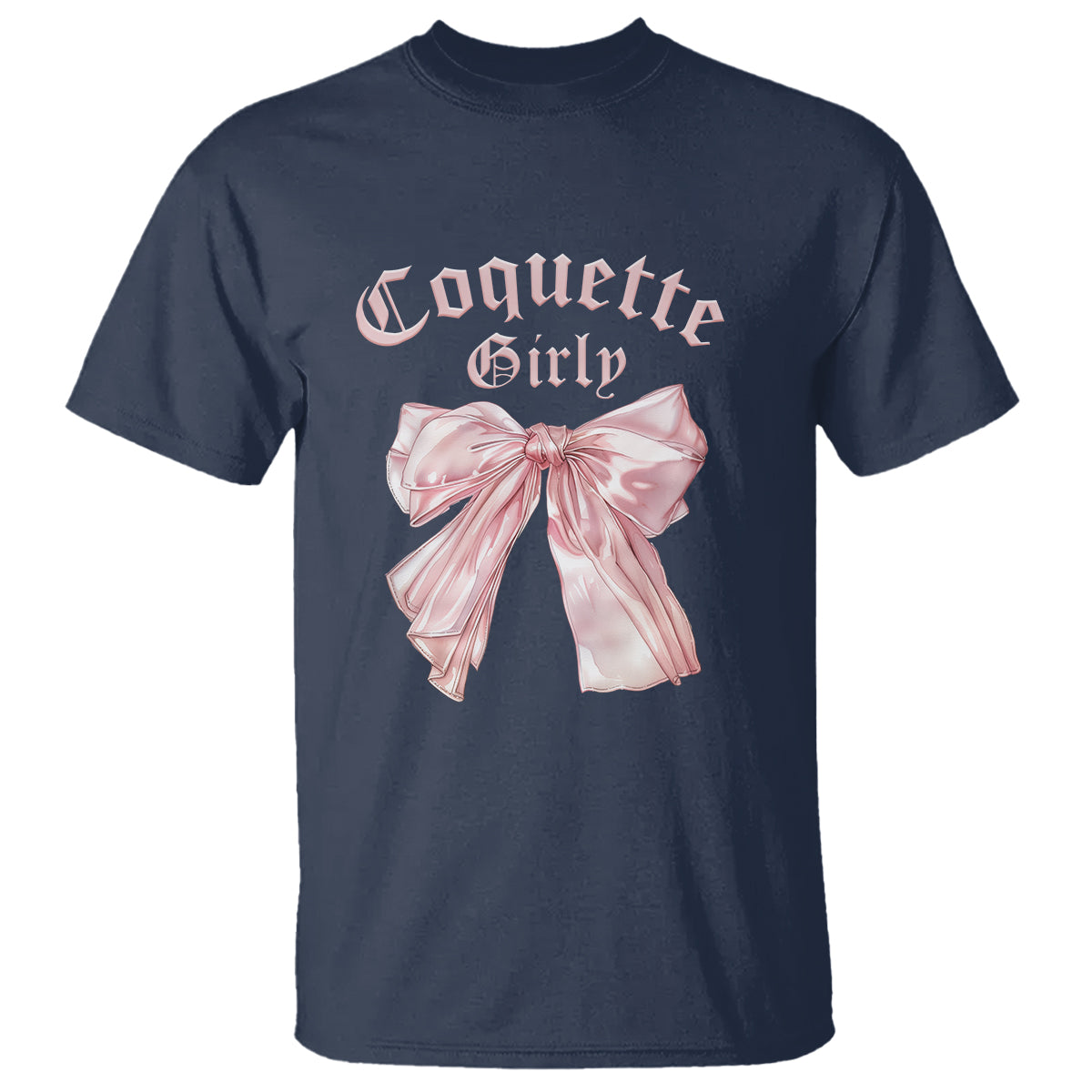 Coquette Girly T Shirt Pink Bow - Wonder Print Shop