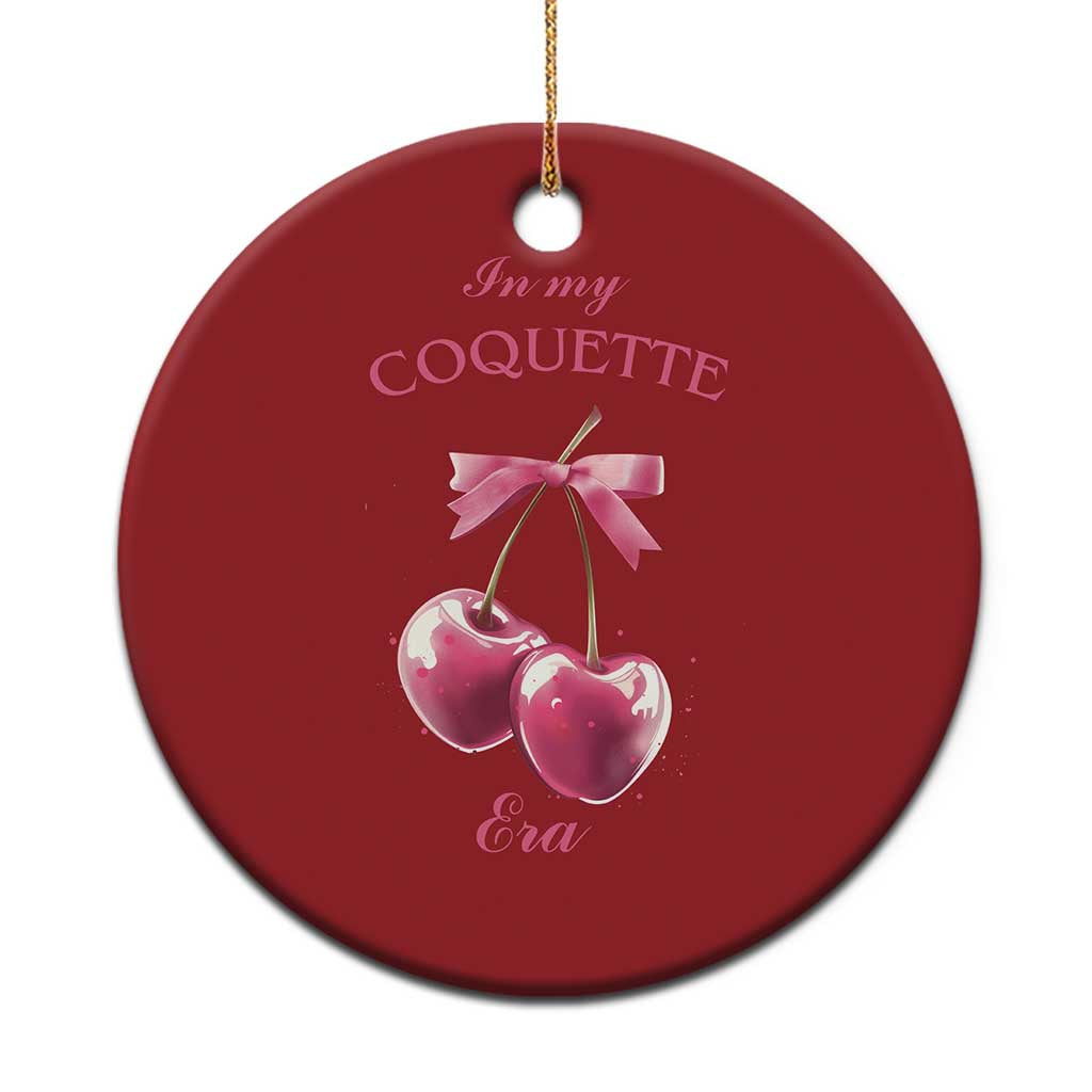 In My Coquette Era Christmas Ornament Pink Bow Cherry - Wonder Print Shop
