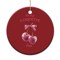 In My Coquette Era Christmas Ornament Pink Bow Cherry - Wonder Print Shop