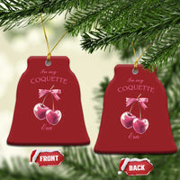 In My Coquette Era Christmas Ornament Pink Bow Cherry - Wonder Print Shop