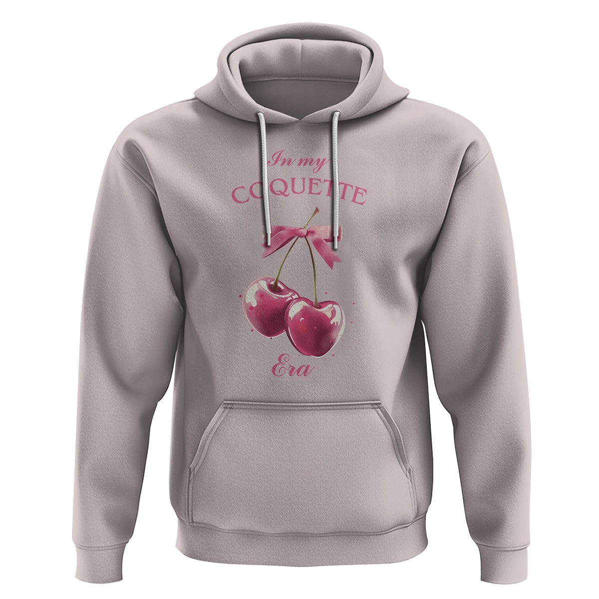In My Coquette Era Hoodie Pink Bow Cherry - Wonder Print Shop