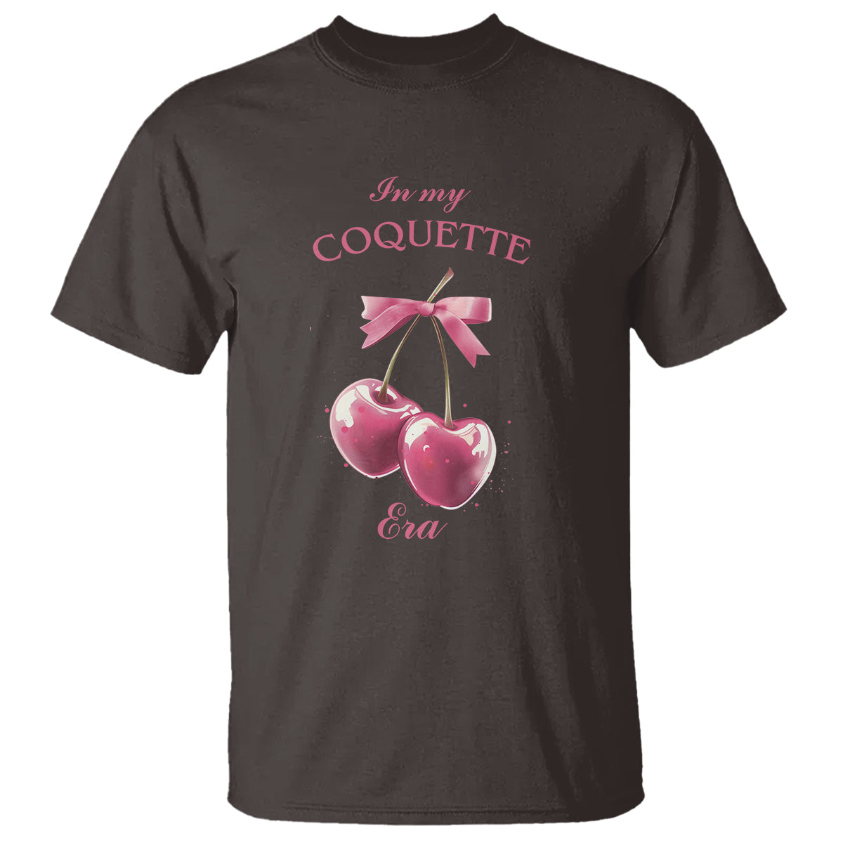 In My Coquette Era T Shirt Pink Bow Cherry - Wonder Print Shop
