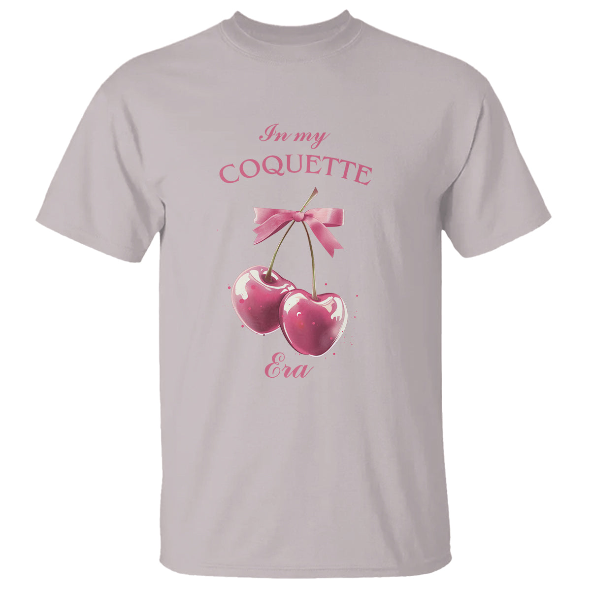 In My Coquette Era T Shirt Pink Bow Cherry - Wonder Print Shop