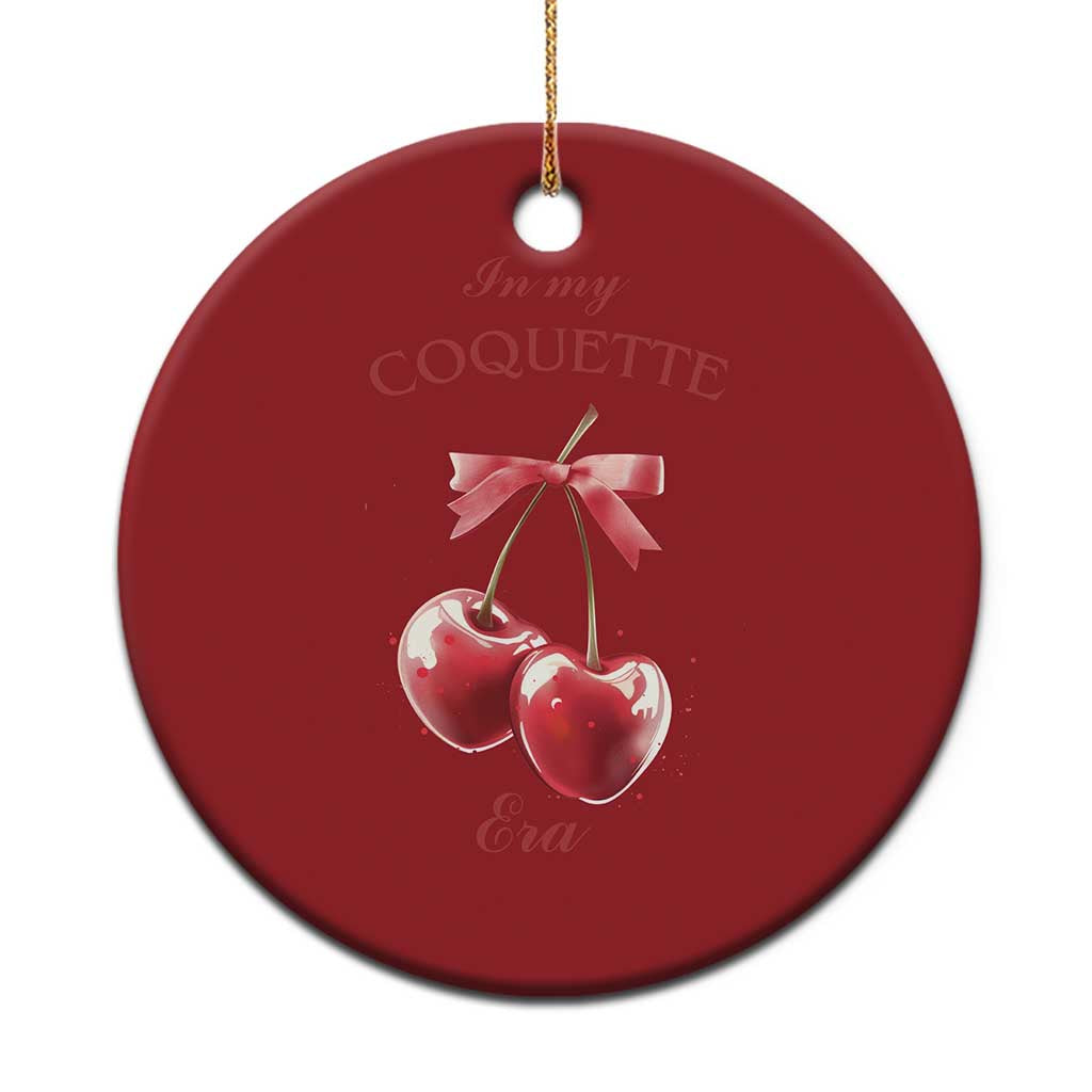 In My Coquette Era Christmas Ornament Red Bow Cherry - Wonder Print Shop