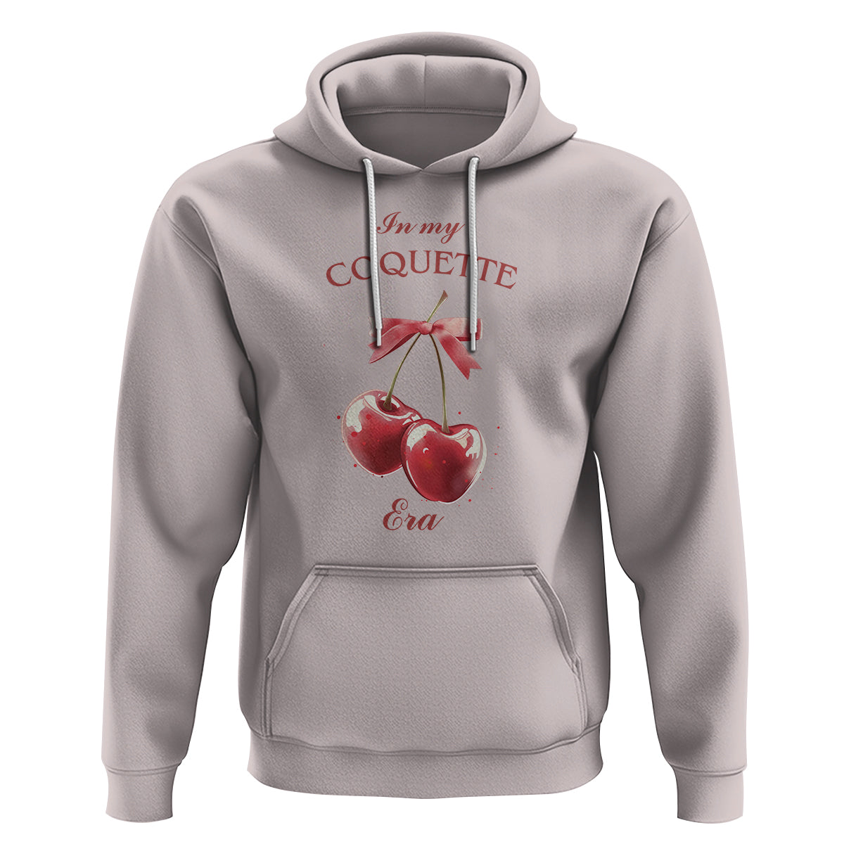 In My Coquette Era Hoodie Red Bow Cherry - Wonder Print Shop