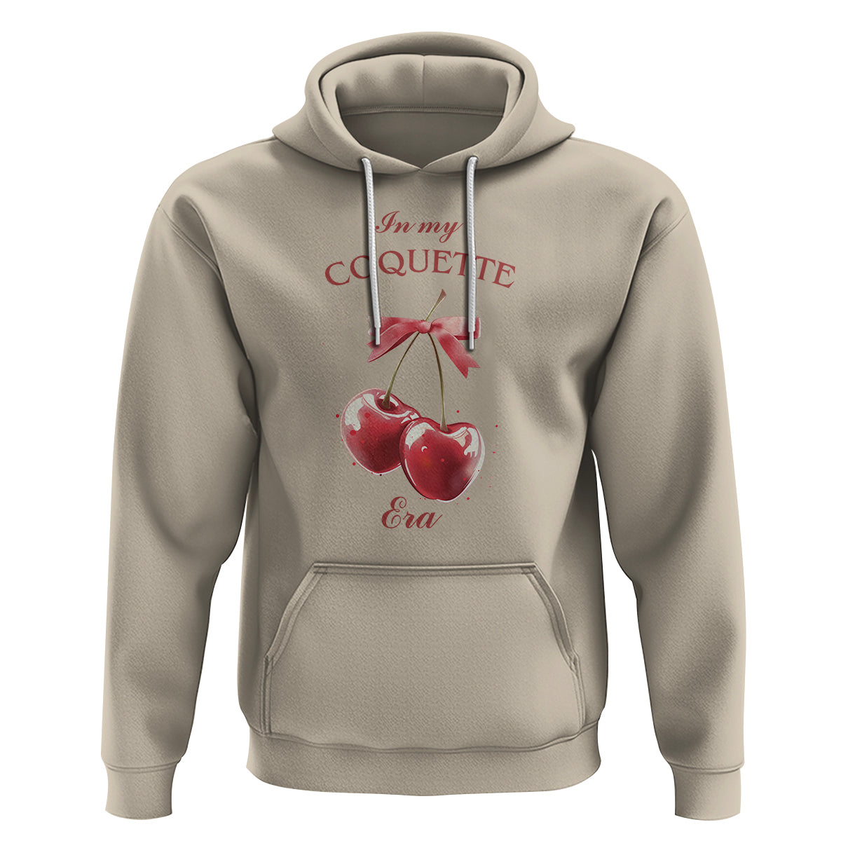 In My Coquette Era Hoodie Red Bow Cherry - Wonder Print Shop