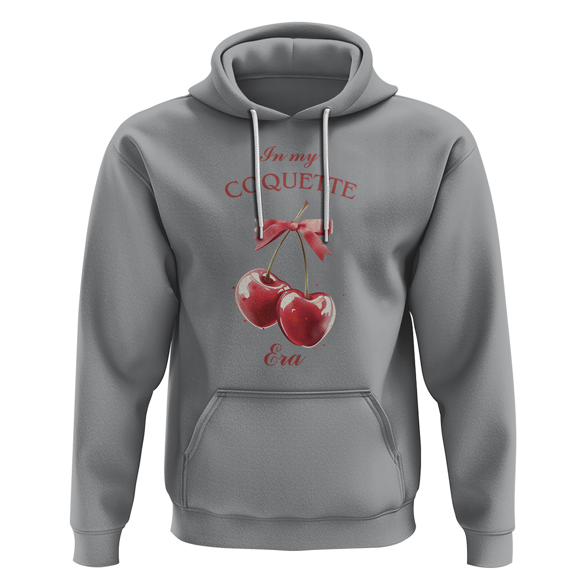 In My Coquette Era Hoodie Red Bow Cherry - Wonder Print Shop